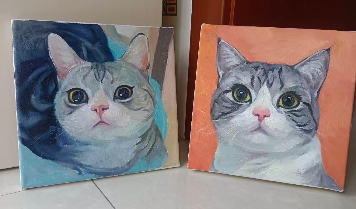 Custom Pet Oil Painting (20cm x 20cm)