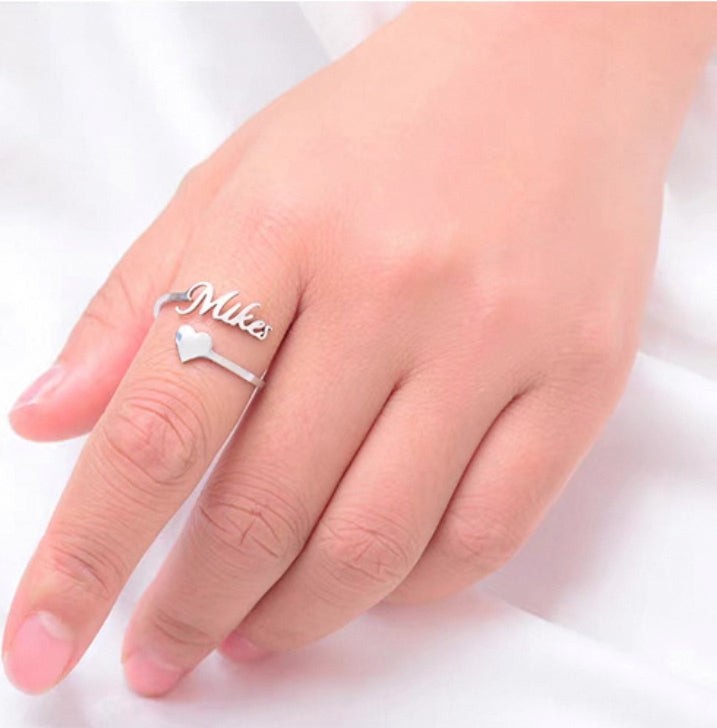Personalized Name Rings - Laser Engraved Titanium Stackable Jewelry