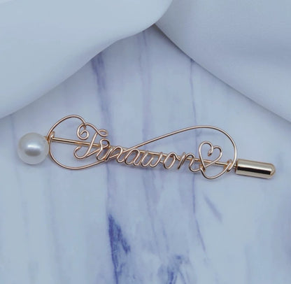 Custom Luxury Name Brooch Badge