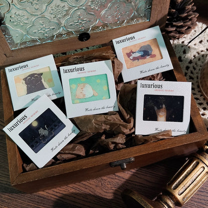 Animated 3D Lenticular Cat Greeting Card – Original Comic-Style Design with Optional Acrylic Keychain Case