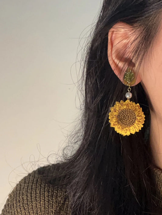 Knitted Countryside Sunflower Earrings