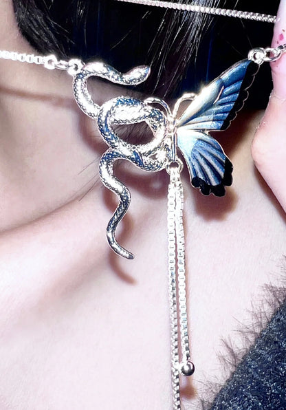 Seraphina Butterfly Serpent Necklace